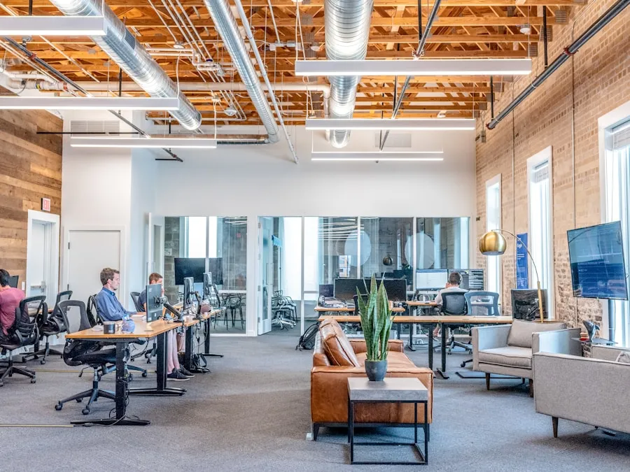 Professionals working together in a bright modern office