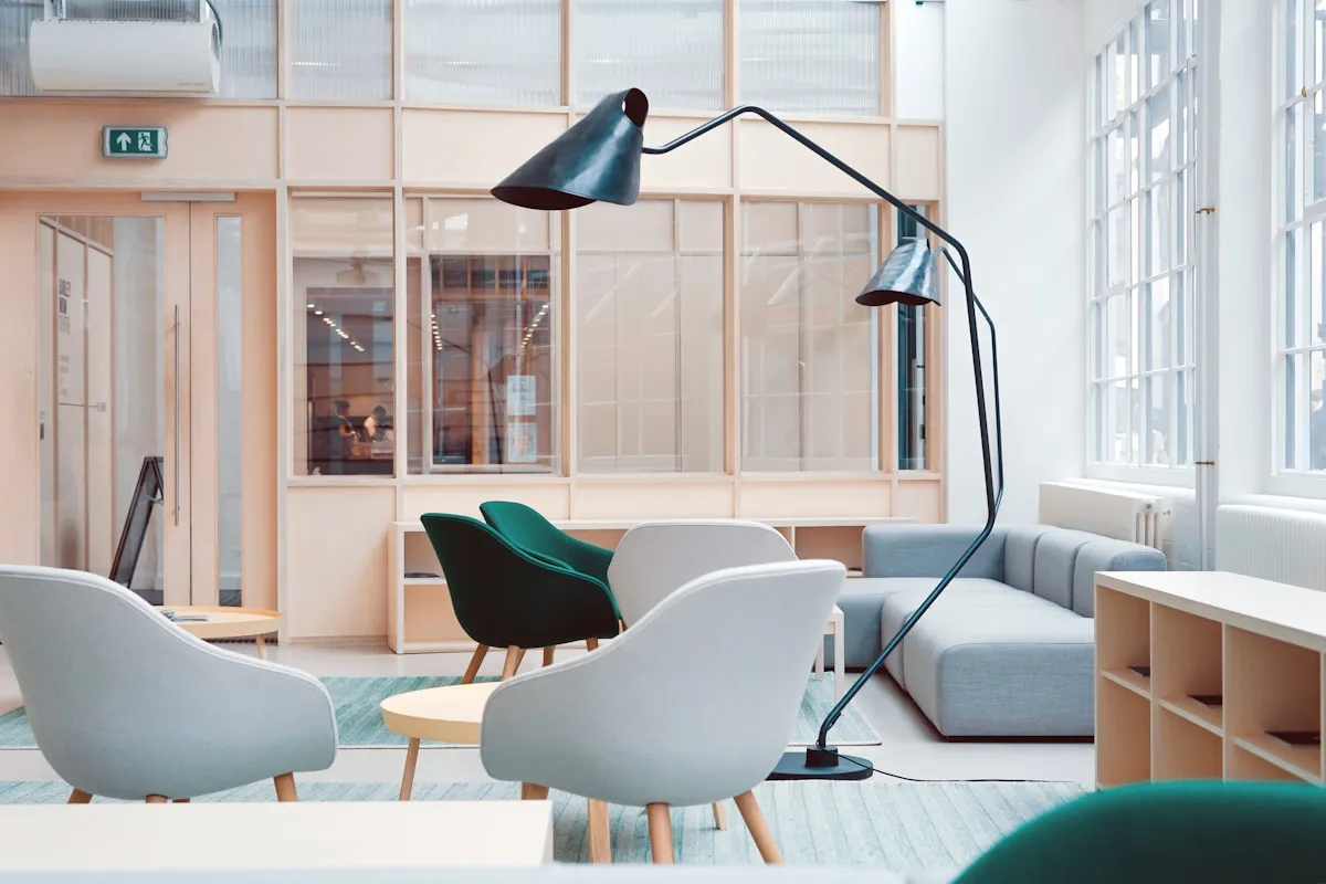 Professionals working together in a bright office